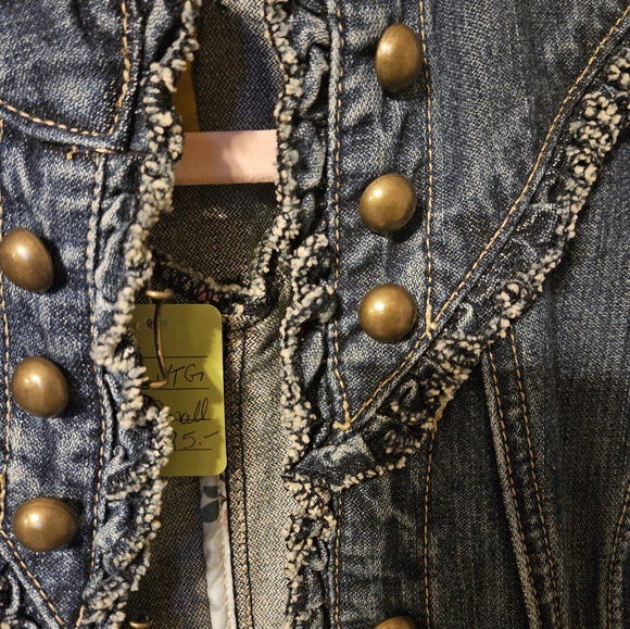 SOLD: VTG Star Jeans long sleeve denim jacket. Juniors size small/ Chico - Picture 5 of 8